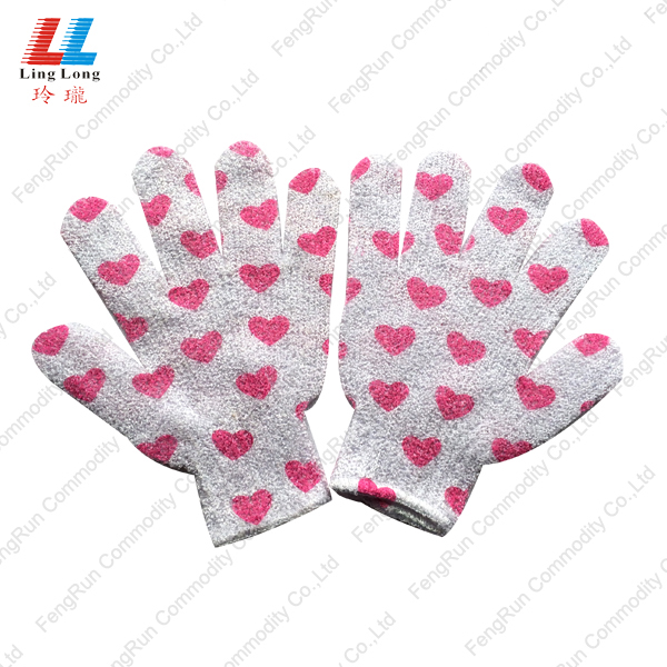 heart shape bath gloves
