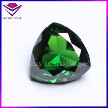 Fat Trillion Cut CZ Wuzhou Green Zirconia Beads