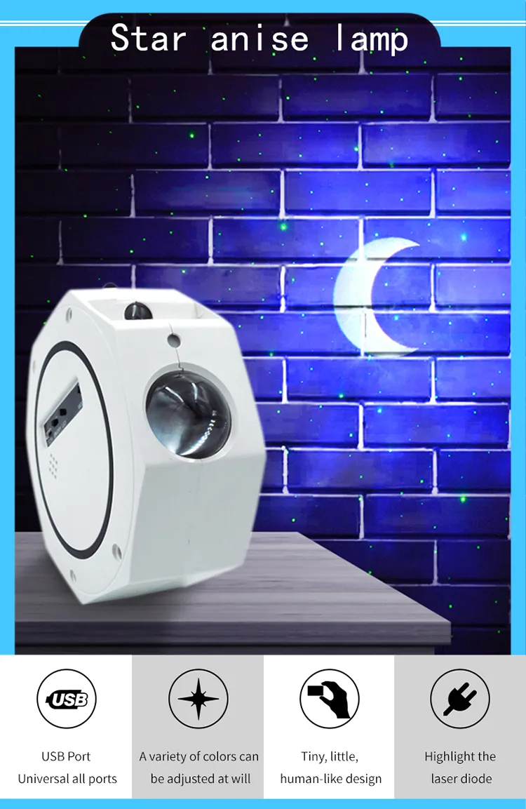 Hot Sell New Style LED Projection Light USB Smart Bt Small Night Light Sleeping Starlight