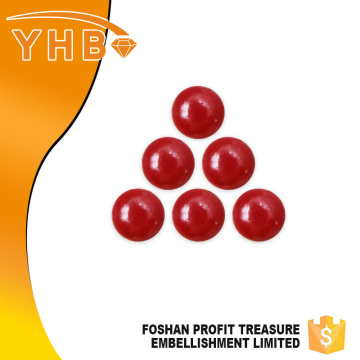 YHB professional custom best price Dk. Siam ceramic flat back pearl for number charms