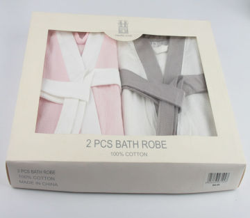 100% cotton white hotel waffle kimono style bathrobes