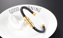 Luxury Genuine Leather Magnetic Clasp Bangle