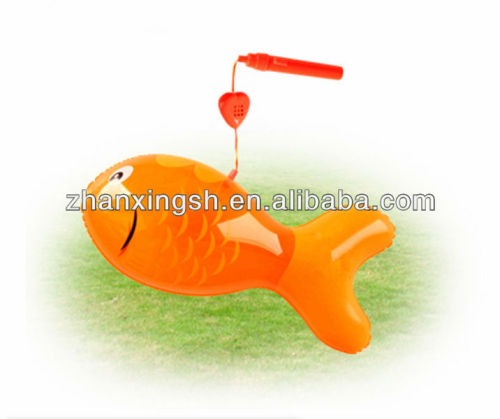 PVC inflatable fish lantern with handing led light