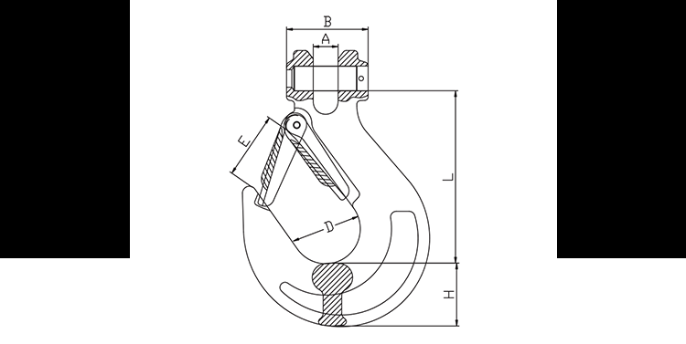 G80 alloy steel forged clevis sling hook with cast latch / lifting sling hook/cast hook