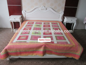 poly/cotton filling quilted patchwork bedspread