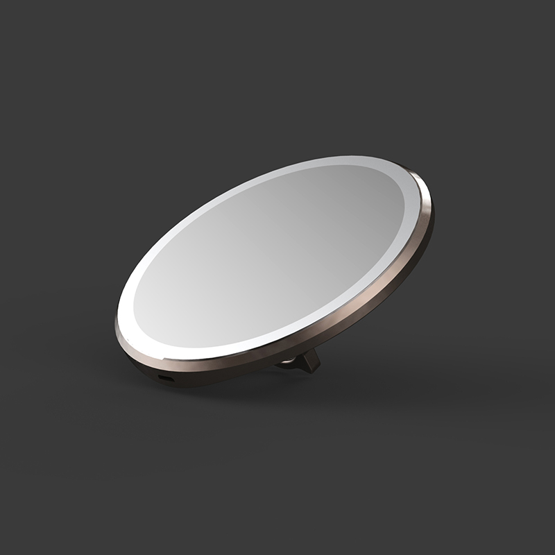 Espelho dobrável de dobramento de LED de um líder espelho de maquiagem de maquiagem de bolso leve para Lady Lad Led Travel Cosmetic Mirror