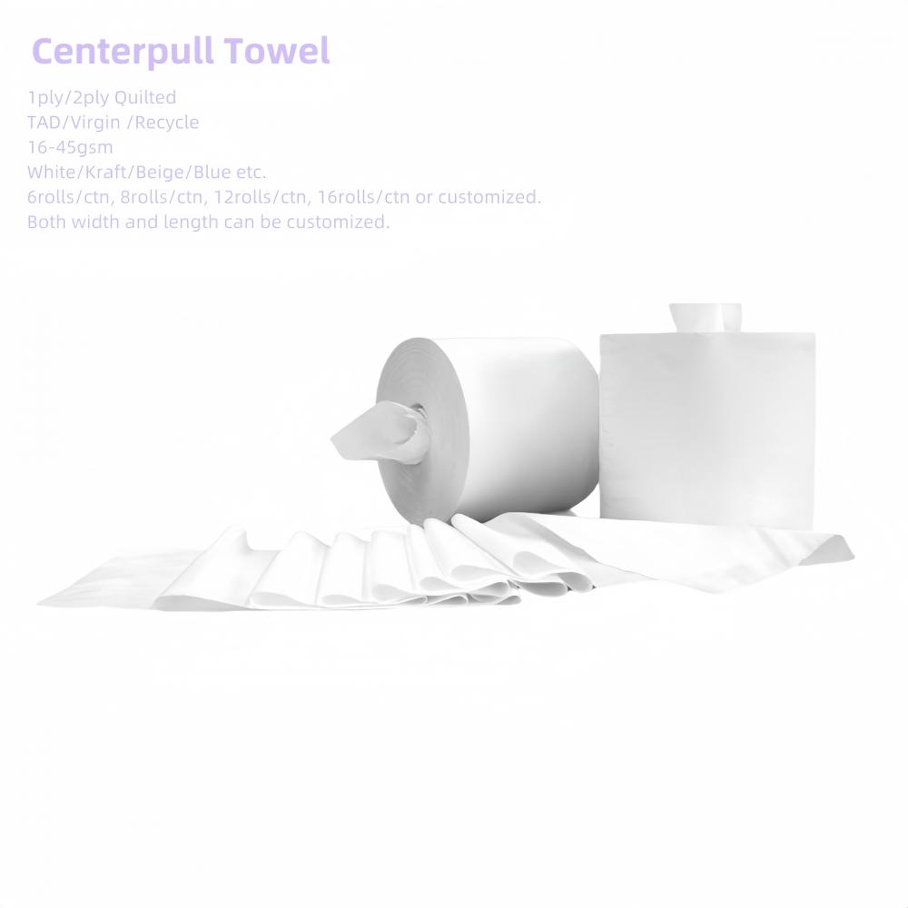 Serviette CenterPull matelassée à 2ply absorbé rapidement absorbante