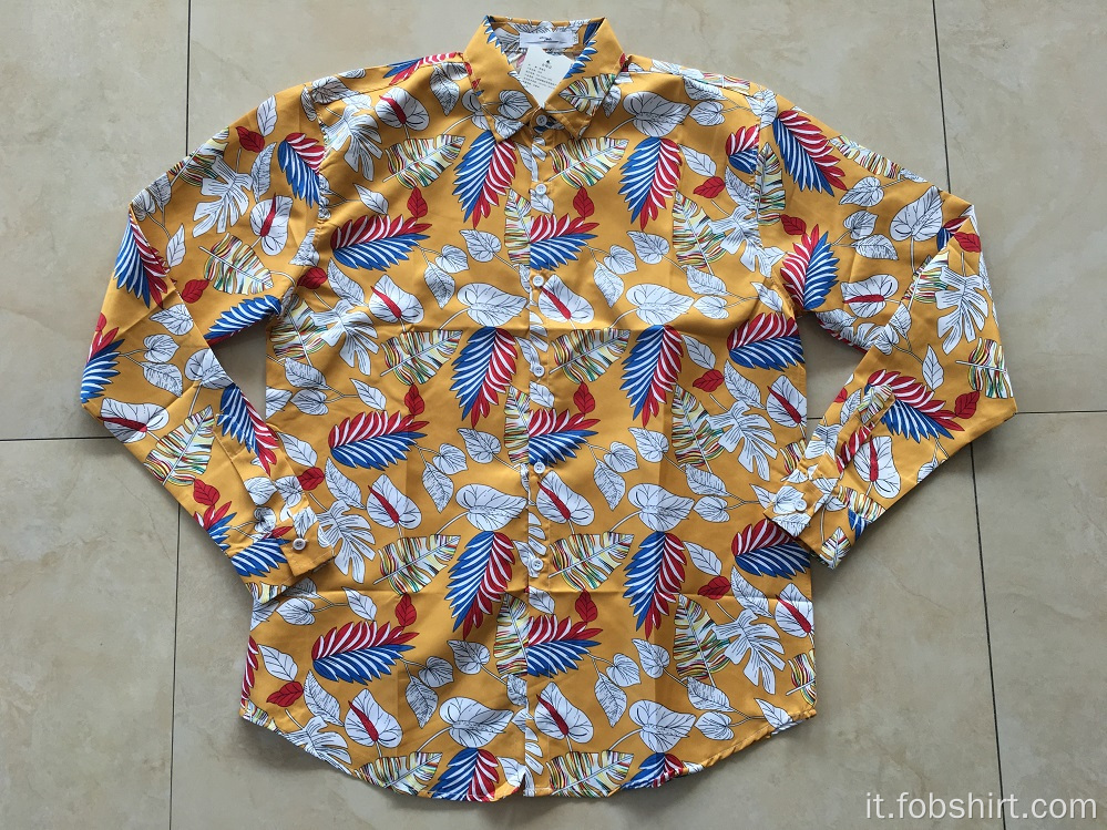 Camicia Hawaii in cotone stampa 133x72