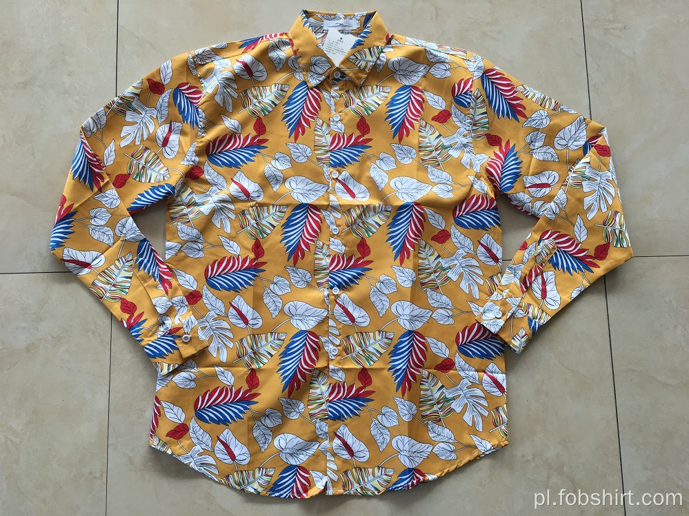 Bawełniana koszula Hawaii z nadrukiem 133x72