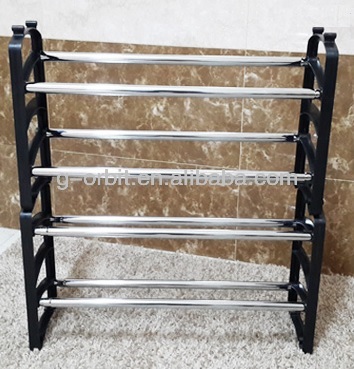 2015 furniture,expandable ,iron shoe rack, metal stackable plastic shoe rack