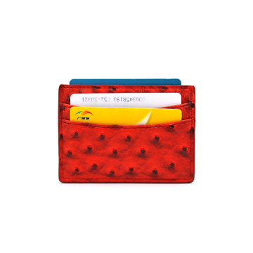 High-end Personalized Ostrich Pattern Leather Card Holder