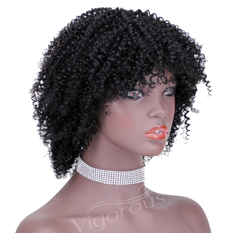 Short bob afro curly wholesale inch pixie cut wave black cheap glueless brazilian real human hair wigs black women