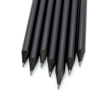 Black Wood Pencils with Eraser - Pre-sharpened Short Pencils