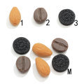 100Pcs/Lot Miniature Simulation Resin Biscuits Almond Cofee Beans Dollhouse Play Toys For Earring Jewelry Making Accessories