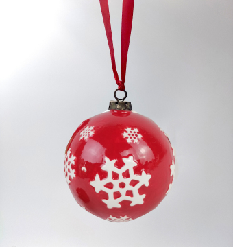 Lucky Handpainted Ceramic Christmas Ornament - Christmas Accessories Ceramic Christmas Ball
