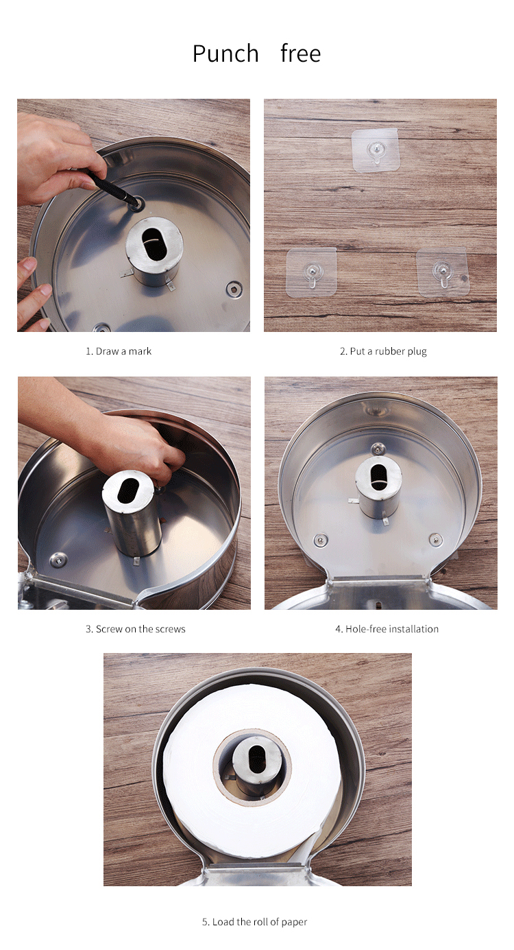 ITAX Stainless Steel Toilet Paper Jumbo Roll paper Towel Holder paper Dispenser for toilet of hotel hospital school