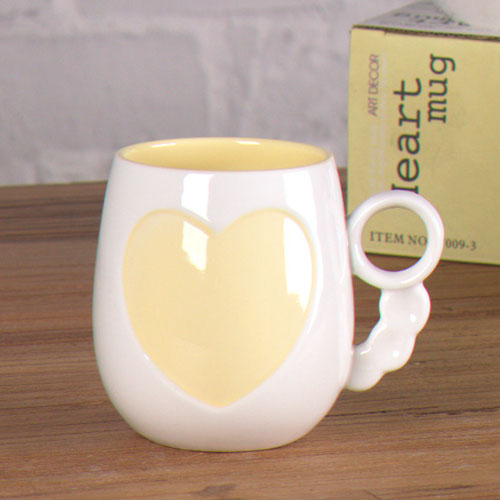 emboss heart coffee mug