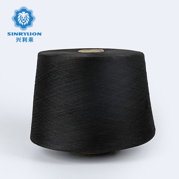 Factory Direct Sales 150Denier Full Dull Black polyester core spun yarn for sewing thread