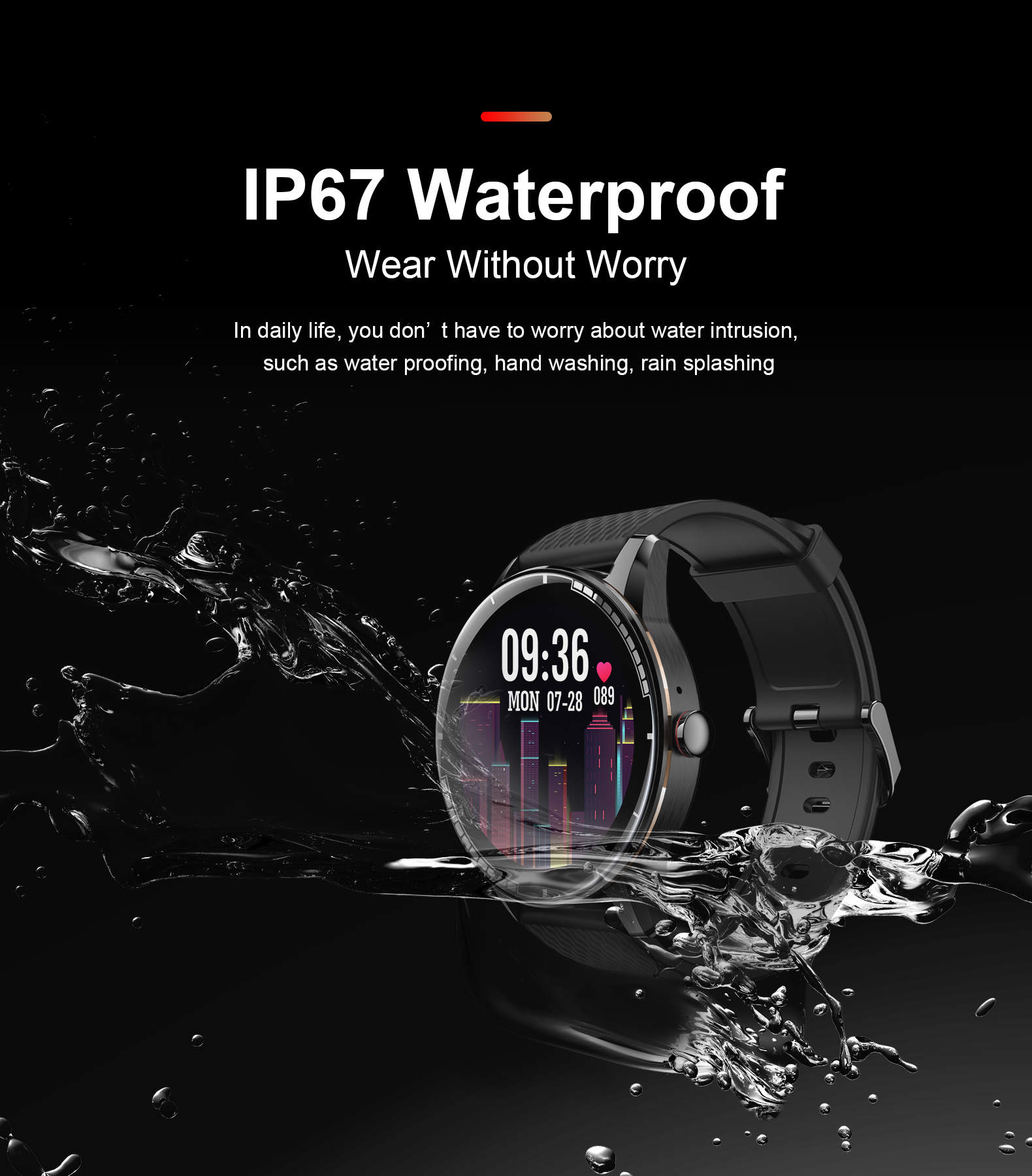 H6 Fashion Round Touch Smartwatch GPS Tracking Sports Waterproof Smart Watch Mens IOS/Android