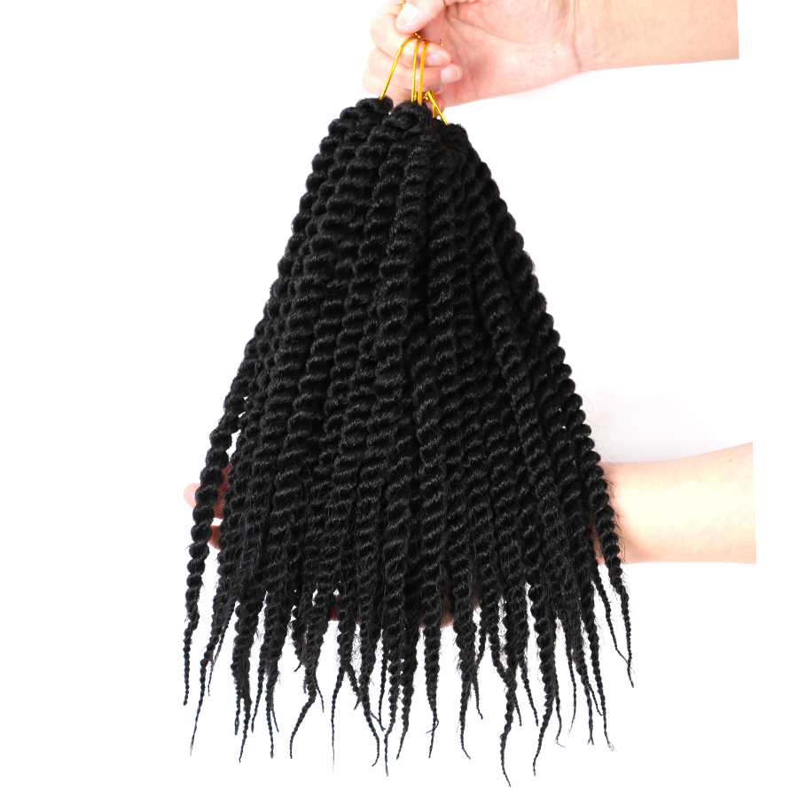 Hot sell 14inch 12stands synthetic braiding hair afro twist braids straight crochet braid hair senegalese hair extension