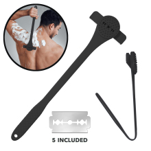 Foldable Silicone Back Scratcher with Shaving Feature and Bath Rubbing Functionality