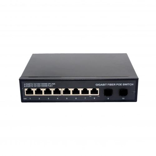 8 portas Ethernet Poe Switch 2 SFP FTTX
