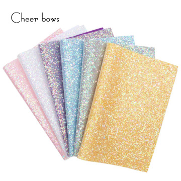 22*30CM Solid Neon Chunky Glitter Sheet Candy Sequin Glitter Cloth Handmade Faux Leather Material DIY Hairbow Accessories