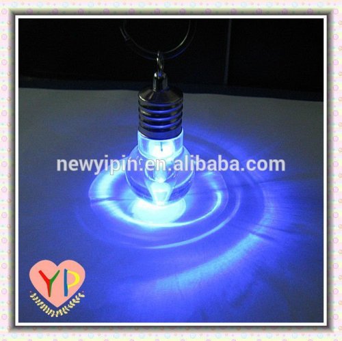 Factory directly colorful LED bulb metal keychain / keyring