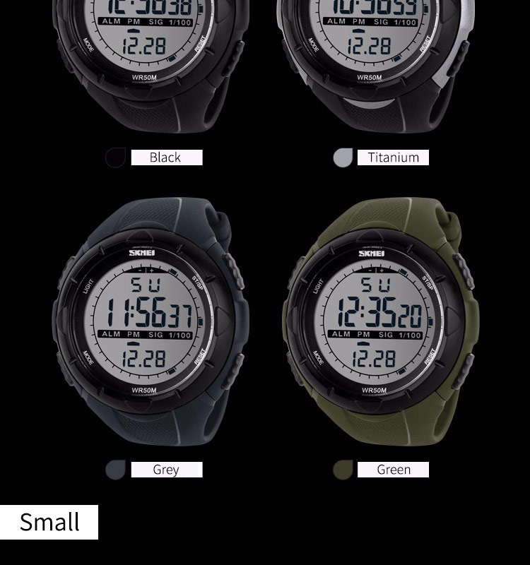 SKMEI 1025 Men Digital Watches Outdoor 3D Pedometer LED 50M Waterproof Diving Men Wristwatch Relogio