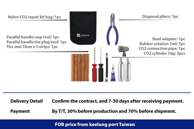 CO2 gas cylinder tire Sealant tire repair kit with Rubber solution 5ml 7ml 12ml 20ml