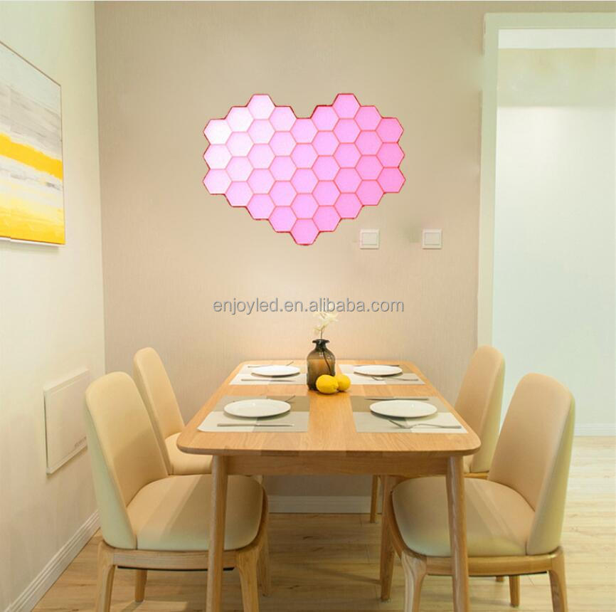 Rebow drop shipping stock wall mounted magnetic honeycomb quantum white touch DIY led night hexagonal lights