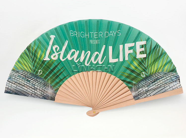 Customized promotional wooden hand held folding fans