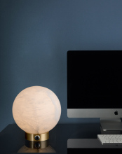 Modern Cute Alabaster Round Table Lamp