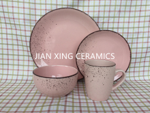 Stoneware Dinnerware set with Handpainted speckles