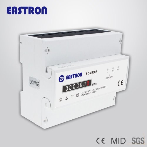 SDM530A Three Phase Four Wires kWh Meter,Analog Display DIN Rail Mounted Energy Meter,7P kWh Meter,CE Approved