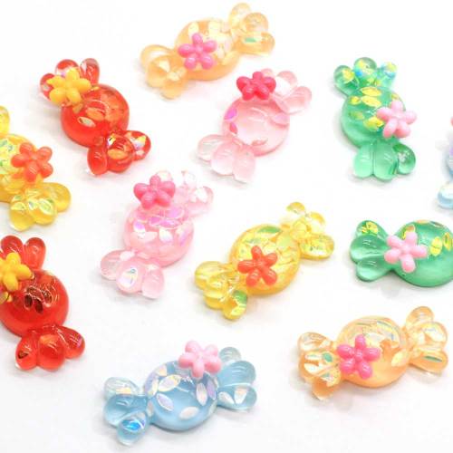 100Pcs Mixed Resin Candy Sweet Decoration Crafts Beads Flatback Cabochon Kawaii Embellishments For Scrapbooking DIY Accessories