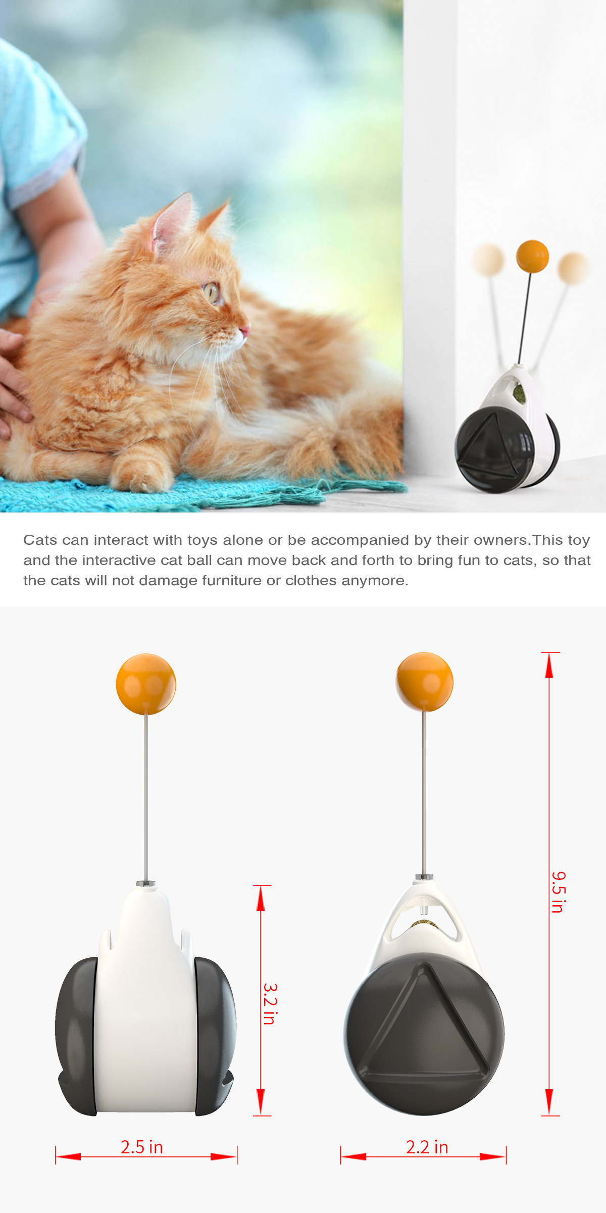 Amazon hot sale interactive tumbler balance car cat toy