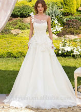 white elegant spaghetti strap lace gown wedding dresses with butterflies