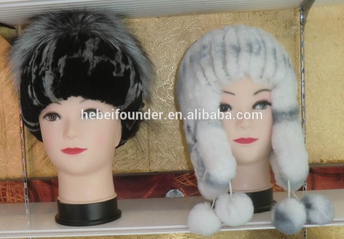 Real Knitted Rex rabbit fur hats
