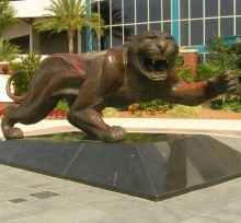 Garden brass animal metal panther sculpture abstract bronze leopard statue