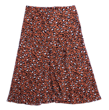 Ladies viscose lepard print skirt