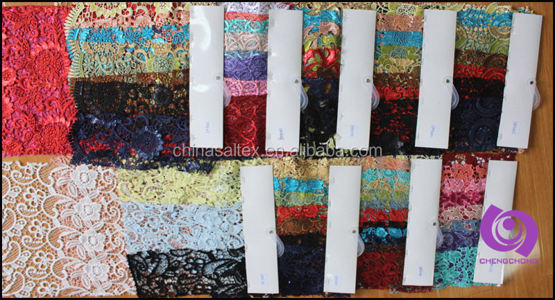 Popular Floral Design Chemical Embroidery Dress Fabric