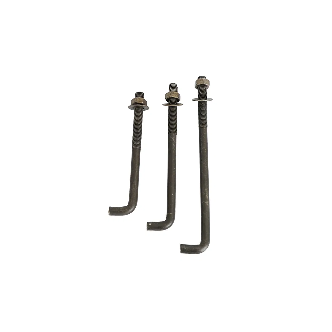 High Tensile L Type Right-Angle Foundation Anchor Bolts with Nuts Forged Plain Holding Bolts DIN Standard High Quality Steel