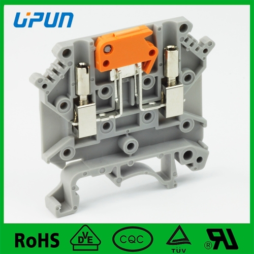 Knife disconnect terminal block with test socket screws for insertion of test plugs CE UL ROHS UKJ-2.5SK