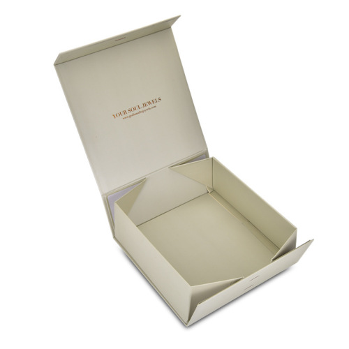 Boîte magnétique blanche d&#39;emballage de cadeau de luxe de carton pliant plat fait sur commande
