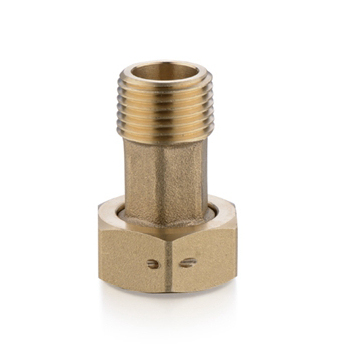Brass Water Meter Connector with Hexagon Nut and Nipple