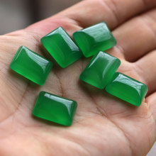 Natural Green Chalcedony Agate Gemstones For Ring Making