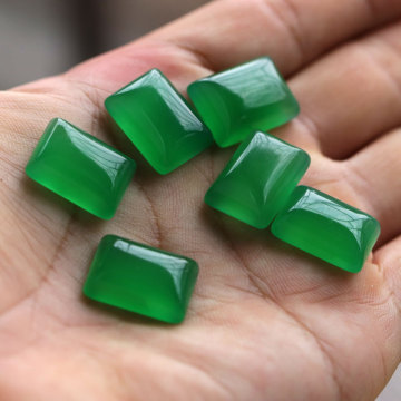 Natural Green Chalcedony Agate Gemstones For Ring Making