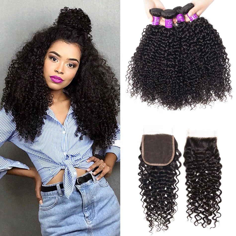 Wholesale Amazing High Grade 1 donor 100% Real Virgin Brazilian Indian Human Hair Bundles with Lace Closure for Black Women