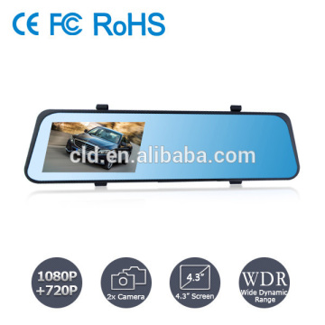 4.3"Screen Full 1080P hd Night Mode 120 Degree hd car dvr rearview mirror wireless backup camera